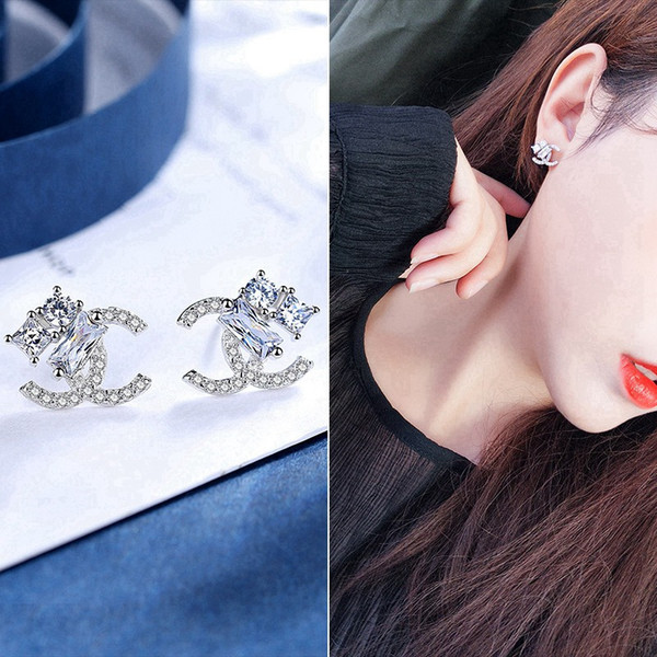 Fashion Women Charm Jewelry Crystal Ear Rings S925 Sterling Silver Jewelry For Girl Brithday Christmas Gift Earrings In Various Styles