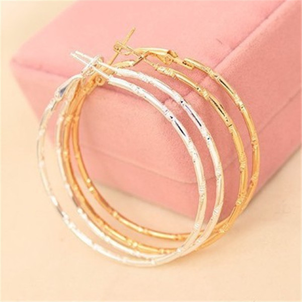 Ear Stud Personality Earings Jewelry Accessories Simple Earing Hoop Smooth Circle Earrings Golden Silver Eardrop Jewellry CA511