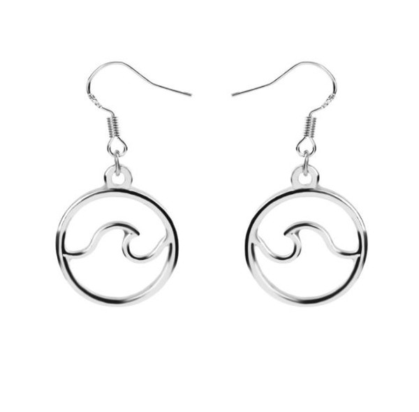 Ocean Wave Earrings Silver Gold Color Wave Dangles Ocean Inspired Jewelry Simple Gift Fashion Summer Women Earrings