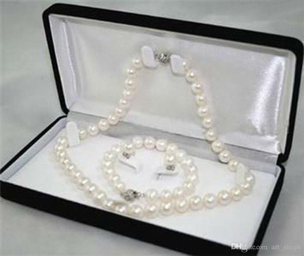 8-9mm Genuine Natural White Akoya Pearl Bracelet Necklace Earrings Jewelry Set