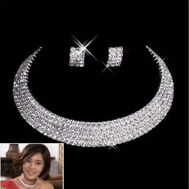 Bride claw chain jewelry necklaces wholesale fashion elegant set of chain five rows of rhinestones lightning shipments