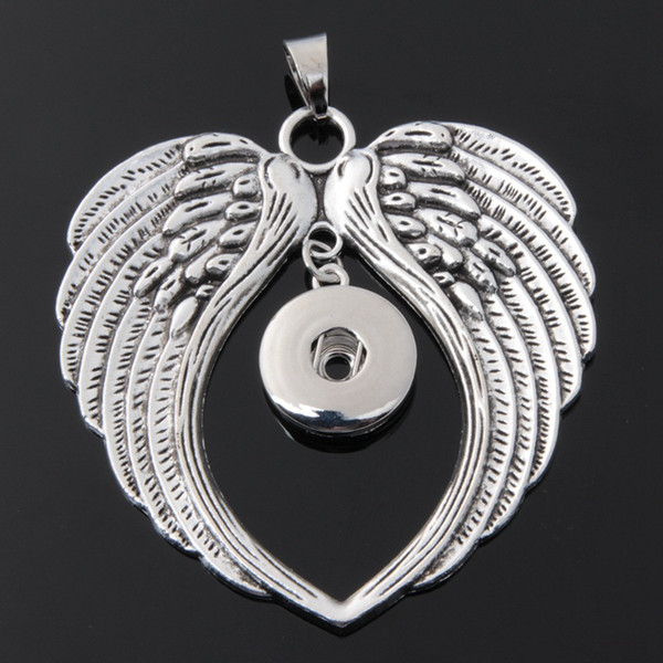 New 18mm Noosa Chunks Jewelry Snap Buttons Pendant Metal Wing Snaps DIY Acessorios Pendant Necklaces Without Chains