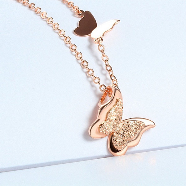 necklaces for woman s925 silver jewelry girls dull polish butterfly pendants animal chokers chains casual simple romantic wholesales new 1pc