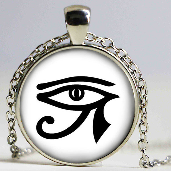 Eye of Horus Necklace Pendant New ARRIVED Jewelry Girl Round Gothic Glasses ancient Pendant Necklace Girls Sweater Chain