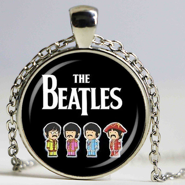 Hot Glass Dome Jewelry 1PCSLOT The Beatles Necklace Music Pendant Band Jewelry Sliverbronze