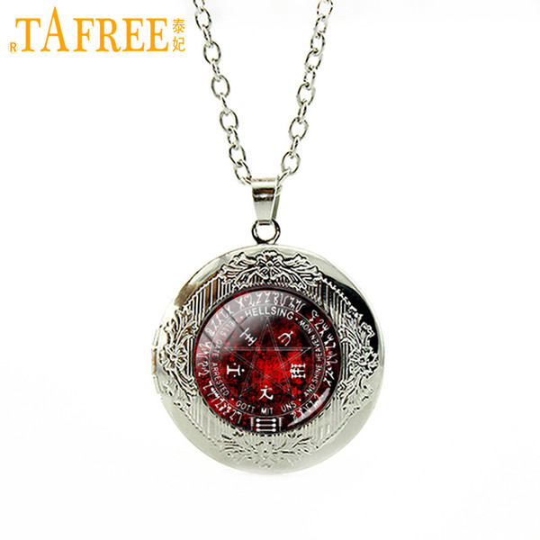 TAFREE Chakra Energy Healing Hellsing Locket Pendant Necklace Vintage Ethnic Style Necklace Pendant Gifts Jewelry N1059