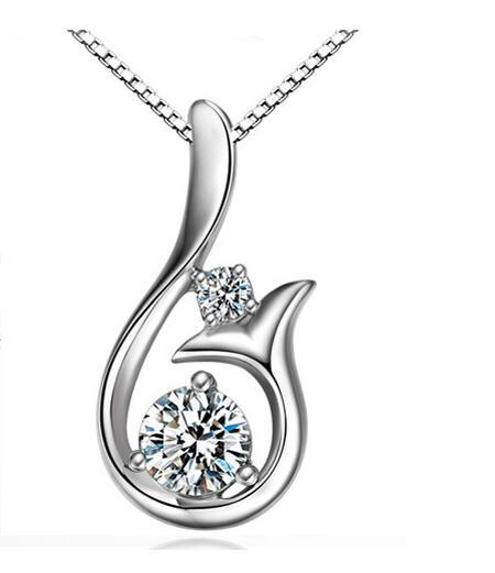 Top Grade Diamond Pendant Necklace Cubic Zircon 30% 925 sterling silver Little Mermaid Pendant necklace For Wedding Party Women Jewelry