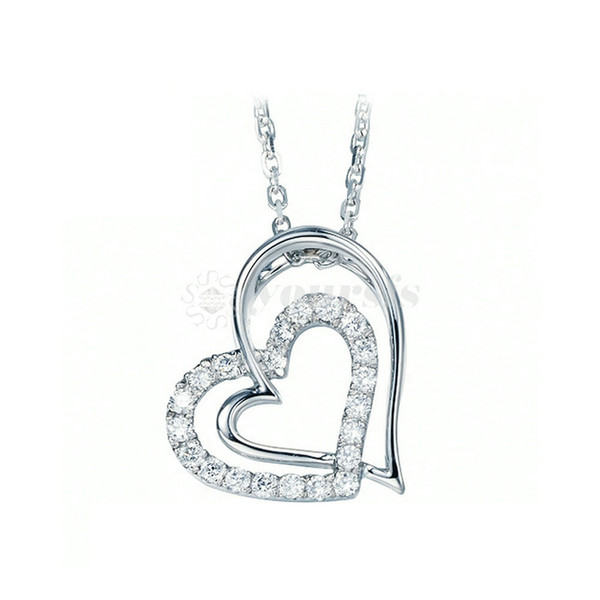 Yoursfs 925 Silver Heart in Heart Pendant Wedding Necklace Fashion Silver Jewelry