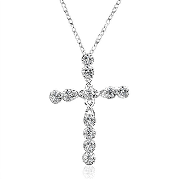 hot sale cross sailing sterling silver plated jewelry necklace for women WN668,nice 925 silver Pendant Necklaces with chain