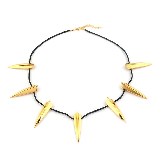 Gold Black Panther Necklace Fashion Silver Spike Statement Choker Anime Superhero Jewelry Accessories Cool Birthday Gift