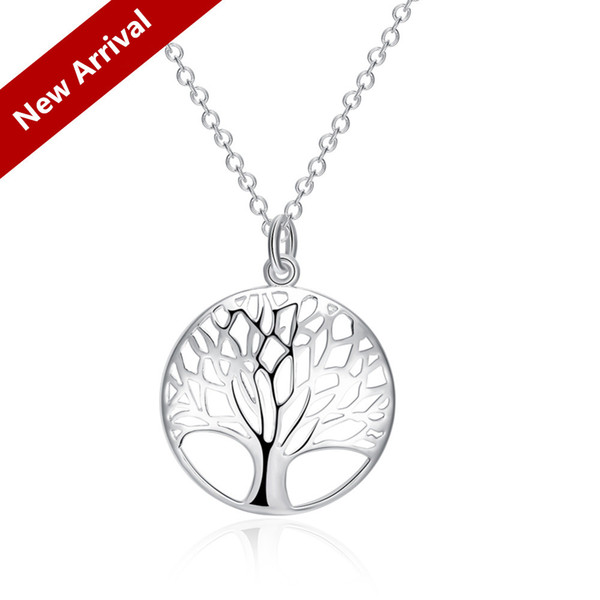 2017 Hot Item 925 Fashion Most Popular Hot Silver Plated Tree Of Life Pendant Necklace Wholesale Price Free Shipping