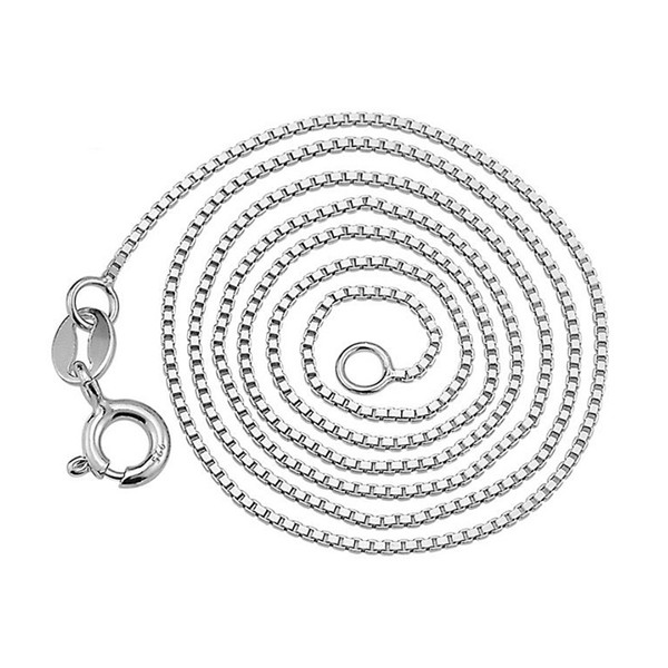 rose gold/silver/gold chain 40cm/45cm/40+5cm 925 sterling silver Box Link Chain Necklace For Women hip hop jewelry