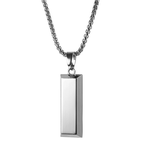 Fashion Men Hip Hop Jewelry Bullion Pendant Necklaces Design Gold Silver Color Style Popular Men Stainless Steel With Chain 75cm