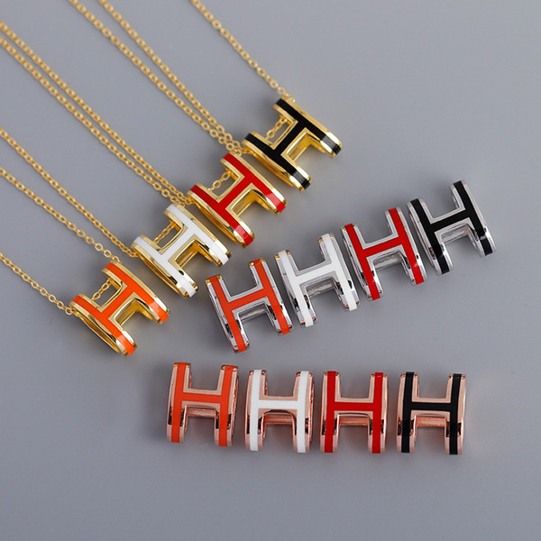 New Womens Large Letter Necklace Luxury 18K Gold Pendant Womens 925 Sterling Silver Necklace Silicone Jewelry Gift