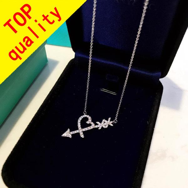 2018 Women Luxury Brand Jewelry TF&Co 925 Sterling Silver Designer Necklace with Original Packaging Gift Boxes Heart Shape