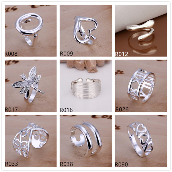 sterling silver ring 10 pieces a lot mixed style EMR1,brand new burst models fashion 925 silver ring