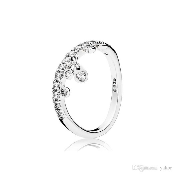 NEW Fashion Heart CZ Diamond Pendant RING Set Logo Original Box for Pandora 925 Sterling Silver Women Gift Jewelry Rings