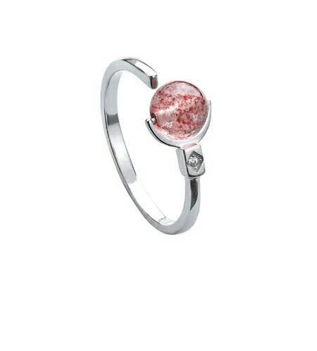 New Arrival Women's 925 Sterling Silver Strawberry Crystal Diamond Ring of Fashion Personality Index Fanger Fresh Simple Thin