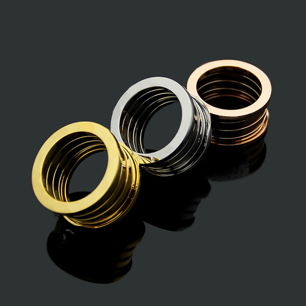 High quality fashion luxury brand ring wide version five rings love ring gift jewelry B