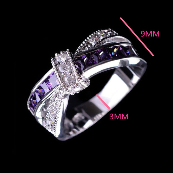 925 Sterling Silver Queen Fancy Natural Mystic Topaz Round Gemstone Jewelry Austrian Crystal Wedding Ring For Lovers