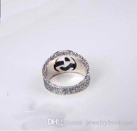 S925 pure silver Engagement Trendy Lovers' ring with hollow words design Lover Couple Rings brand name jewelry PS5445