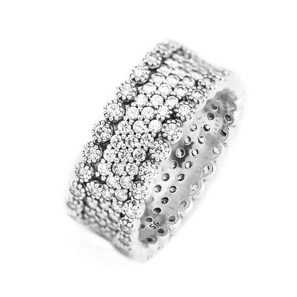 Compatible with European Pandora Jewelry Lavish Sparkle Ring Original Wedding Rings 925 Sterling Silver Jewelry DIY Wholesale