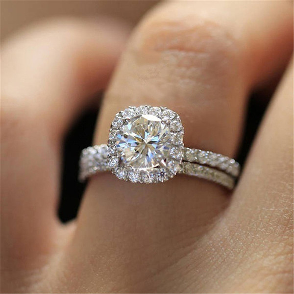 Heart Set brial wedding Ring jewelry Female Fashion Charm engagement nail rings engagement rings for women diamond ring 2020 hot sale