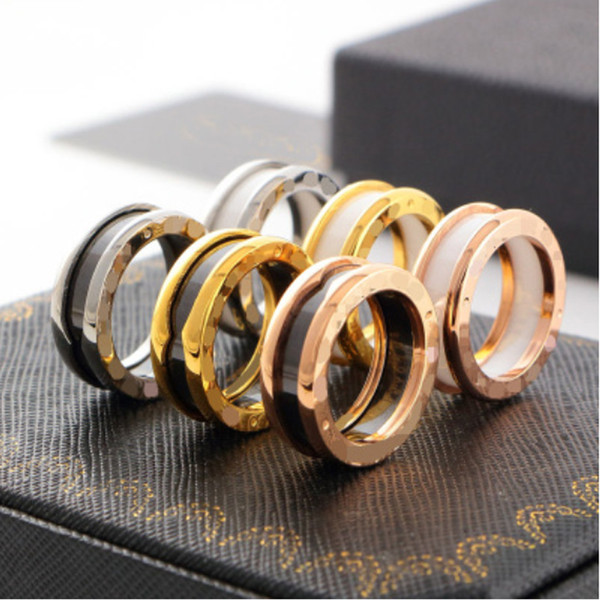 New Fashion Jewelry Rings Stainless Steel Ceramic Rings Men and women Lovers Ring Jewelry 2018