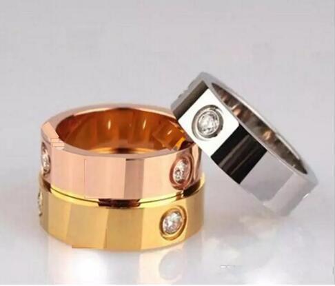 2018 titanium steel Ring silver rose gold love ring for lovers couple ring women wedding Jewelry Christmas gift