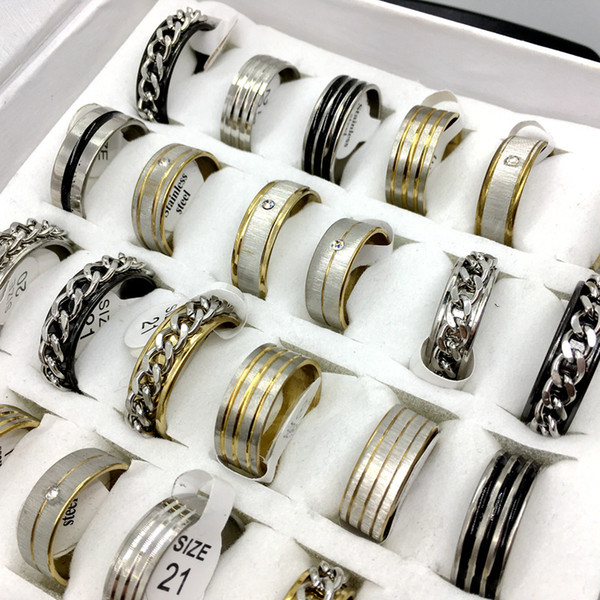 Wholesale 30pcs 3 Mix Style lot stainless steel rings Mens Womens fashion jewelry party ring Gift ring Band ring free shipping