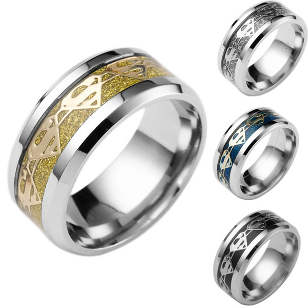 Superman's Symbol Ring Stainless Steel Hero Film Elements Of Classic Jewelry and Punk Freemason's Gift Women Men Ring Wholesale