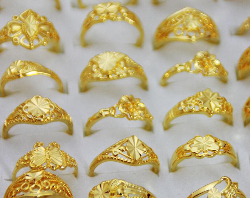 Gold Plated Fashion Jewelry Open Rings For Craft Jewelry Gift 20pcs/lot Mix Style RI21 Free Shipping