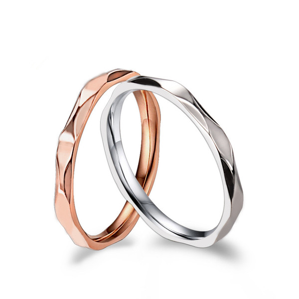 Top Quality Simple Stainless Steel rings Geometric Elegant ring Rose gold color for woman jewelry ZK30