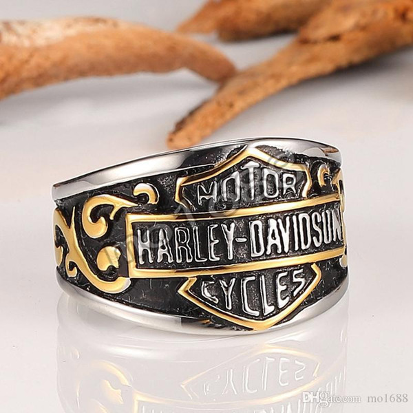 Wholesale stainless steel men's rings, retro Motorcycle party ornaments, personalized Davidson rings