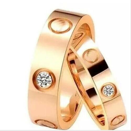 Titanium Steel Silver Rose Gold love ring gold for lovers couple Screw Ring Good quality