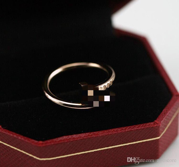 2017 Hot Fashion nail pattern lovers ring 18K gold-plated Eternal love of the men and women wedding ring jewelry