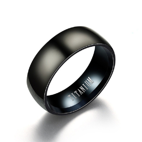 Black Titanium Steel Ring Men Matte Engagement Anel Masculino Rings For Male Wedding bague Anillos Hombre Jewelry bijoux Z4