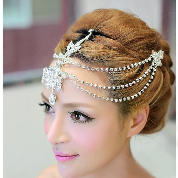 2015 New Design Rhinestone Wedding Bridal Crown Frontlet Shiny Crystal Jewelry Headpieces Wedding Party Costume Jewelry Accessories CN135
