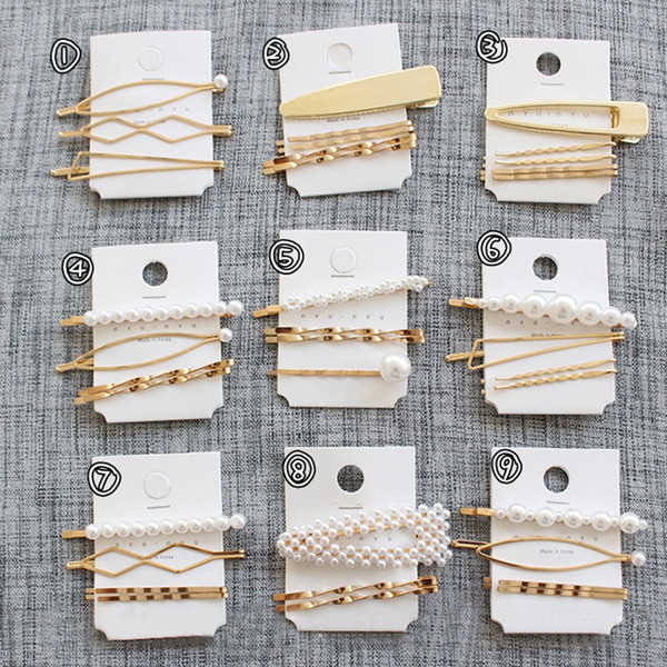 5 Set Women Girls Vintage Pearl Beads Hair Clip Barrette Comb Bobby Pin Hairpin Hairband Clamps Party Hair Accessories