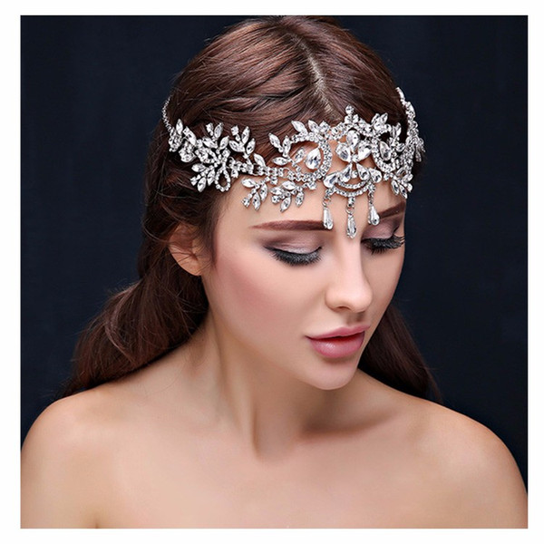 Bling Bling bridal Hairbands Crystal Headbands women Hair Jewelry Wedding accessories crystal Tiaras Crowns Head Chain