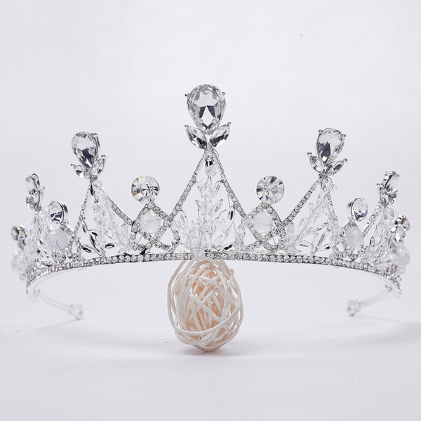 Wholesale Women's The bride's hand beaded water diamond crown Korean hot selling alloy hand string crystal headdress accessories headband