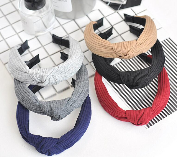Hot sale New hair ornaments headdress knit cross knot hair band hoop wide edge stripes TG039 mix order 30 pieces a lot
