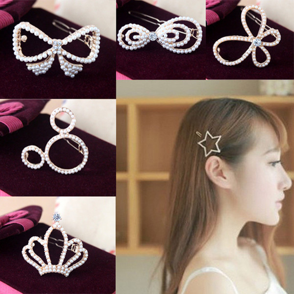 Bridal Hair Accessories Crown pearl hairpins Bangs clip Frog clip fashion jewelry hairpin hair clip for women hair jewelry 170273