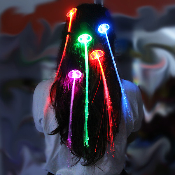 New Hot LED flash light emitting braid fiber pigtails tress creative gifts Bar prom essentials