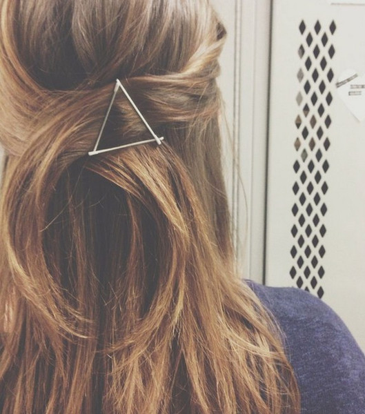 Women fashion hairclips gold silver plated metal triangle hair clip Hair jewelry for women accessories christmas gifts HL