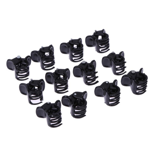 100pcs/Bag Black Hair Clips Clipper Clamp For Women Ladies Plastic 6 Claws