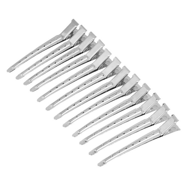 12 Pcs Stainless Steel Duckbill Mouth Clips Professional Hairdressing Beak Hair Sectioning Crocodile Hairpins Styling Tools T77