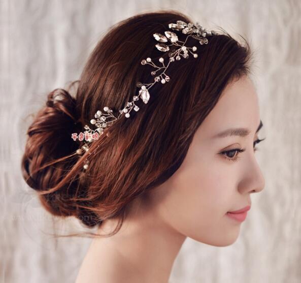 New Women headband handmade hair ornaments pearl jewelry marriage crystal decoration Festival Gifts wedding party accessories