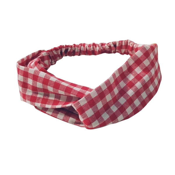 New Korea Chic Hair Takes Re storing Ancient Ways Red And White Plaid Crosses Contracted Young Girl Small Pure And Fresh Hair