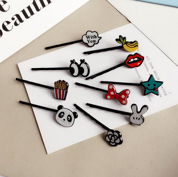Free shipping Sweet hair ornaments headdress cute cartoon acrylic side clip clip clip hair ornaments FJ021 mix order 60 pieces a lot